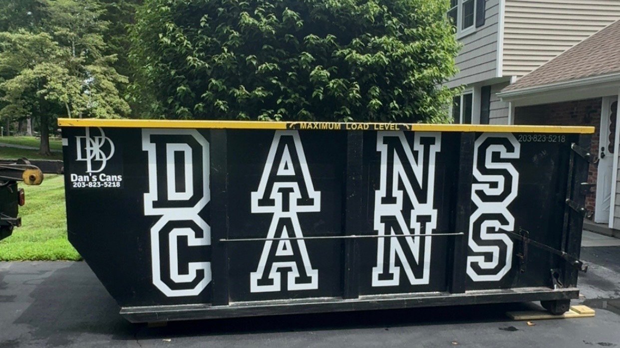 Connecticut driveway dumpster delivery for a home cleanout project